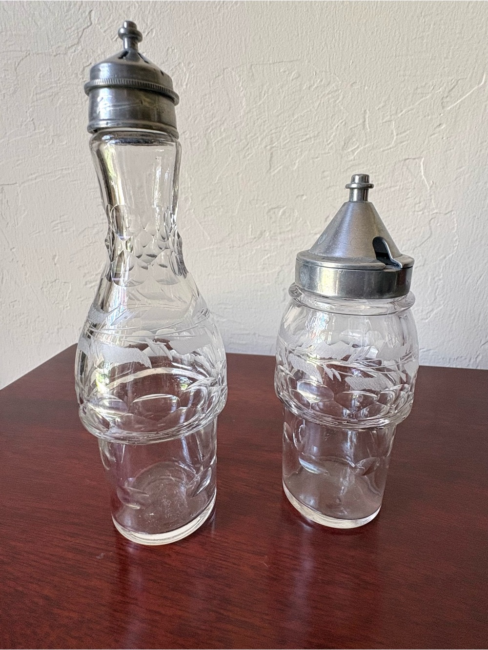 Antique Victorian-era condiment cruets